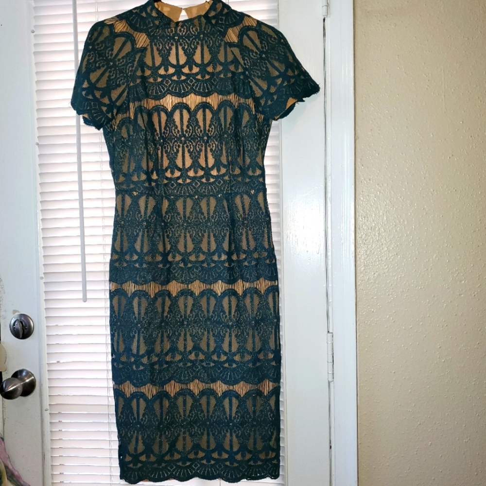 NWT Sugar+Lips Womens Open back Lace Dress S